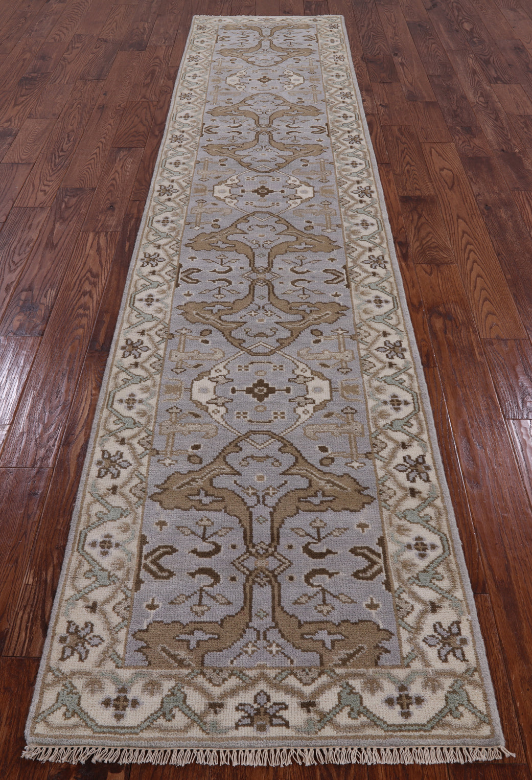 Turkish Oushak Hand Knotted Wool Runner Rug - 2' 7" X 11' 11" - Golden Nile