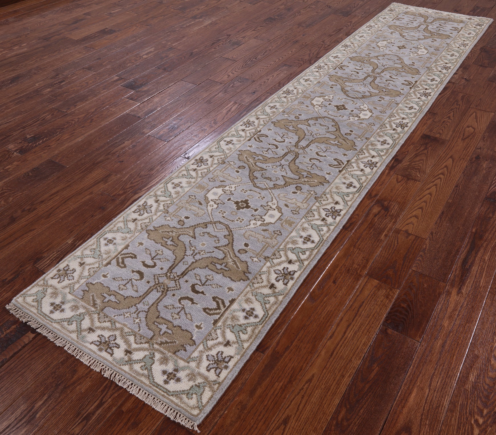 Turkish Oushak Hand Knotted Wool Runner Rug - 2' 7" X 11' 11" - Golden Nile