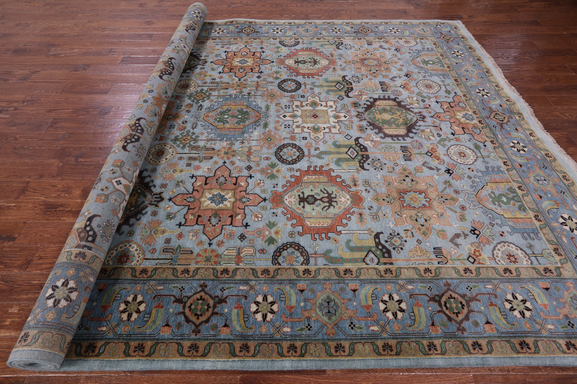 Persian Fine Serapi Handmade Wool Rug - 9' 1" X 12' 1" - Golden Nile