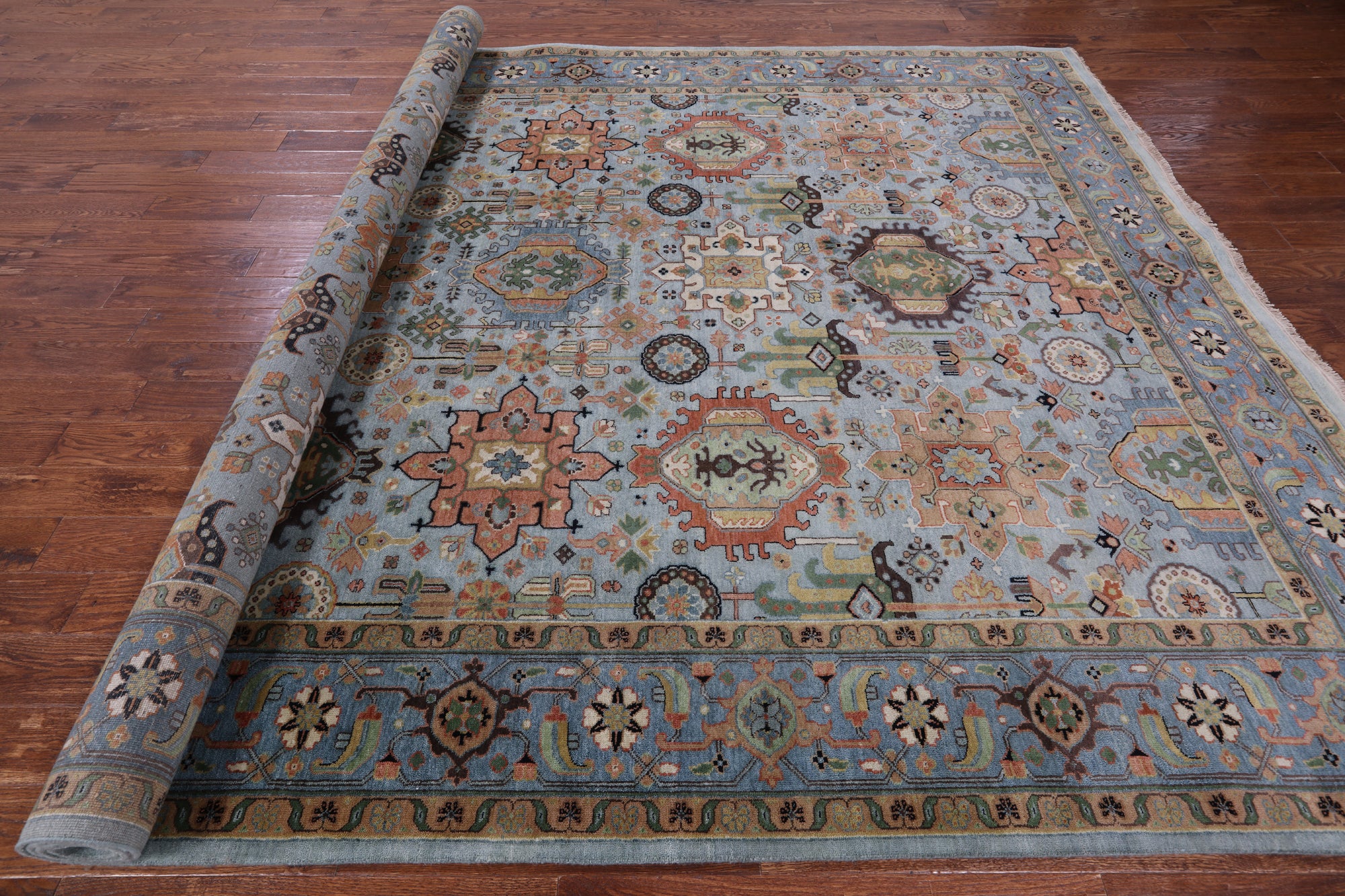 Persian Fine Serapi Handmade Wool Rug - 9' 1" X 12' 1" - Golden Nile