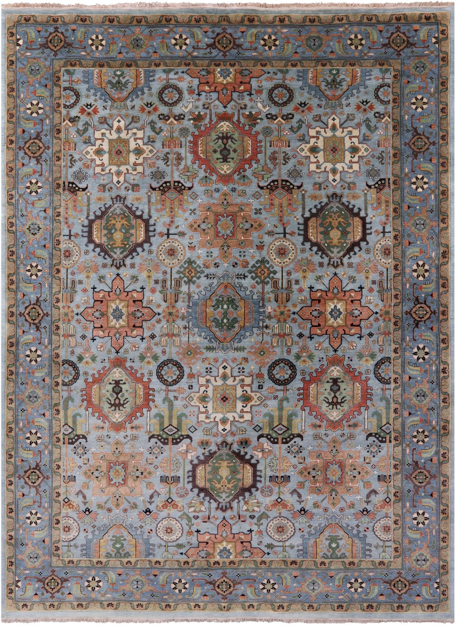 Persian Fine Serapi Handmade Wool Rug - 9' 1" X 12' 1" - Golden Nile