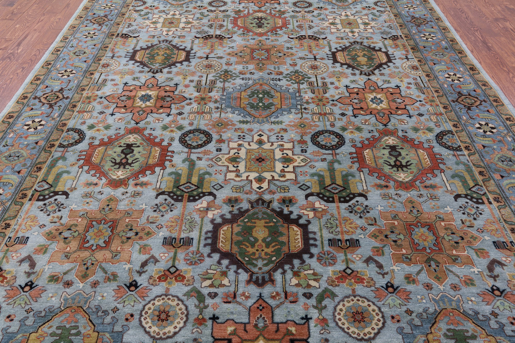 Persian Fine Serapi Handmade Wool Rug - 9' 1" X 12' 1" - Golden Nile