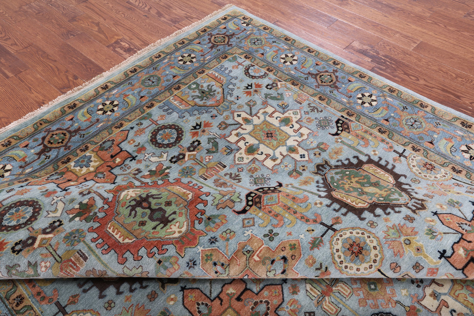 Persian Fine Serapi Handmade Wool Rug - 9' 1" X 12' 1" - Golden Nile