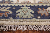 Ivory Turkish Oushak Hand Knotted Wool Runner Rug - 2' 7" X 11' 10" - Golden Nile