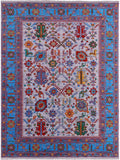 Grey Turkish Oushak Hand Knotted Wool Rug - 9' 1" X 12' 3" - Golden Nile