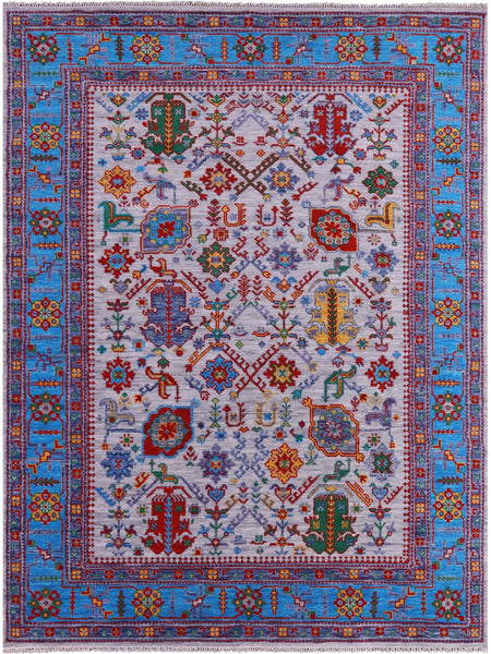 Grey Turkish Oushak Hand Knotted Wool Rug - 9' 1" X 12' 3" - Golden Nile