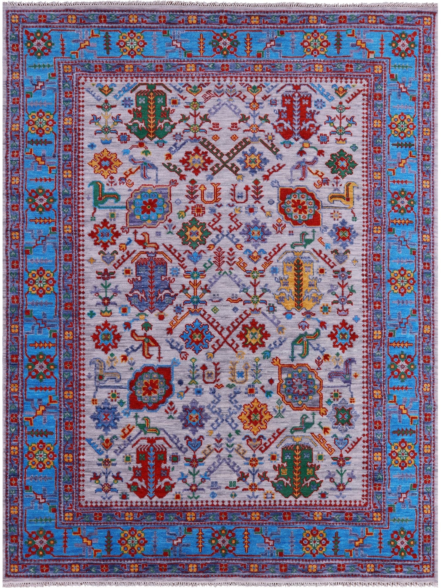 Grey Turkish Oushak Hand Knotted Wool Rug - 9' 1" X 12' 3" - Golden Nile