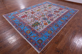 Grey Turkish Oushak Hand Knotted Wool Rug - 9' 1" X 12' 3" - Golden Nile