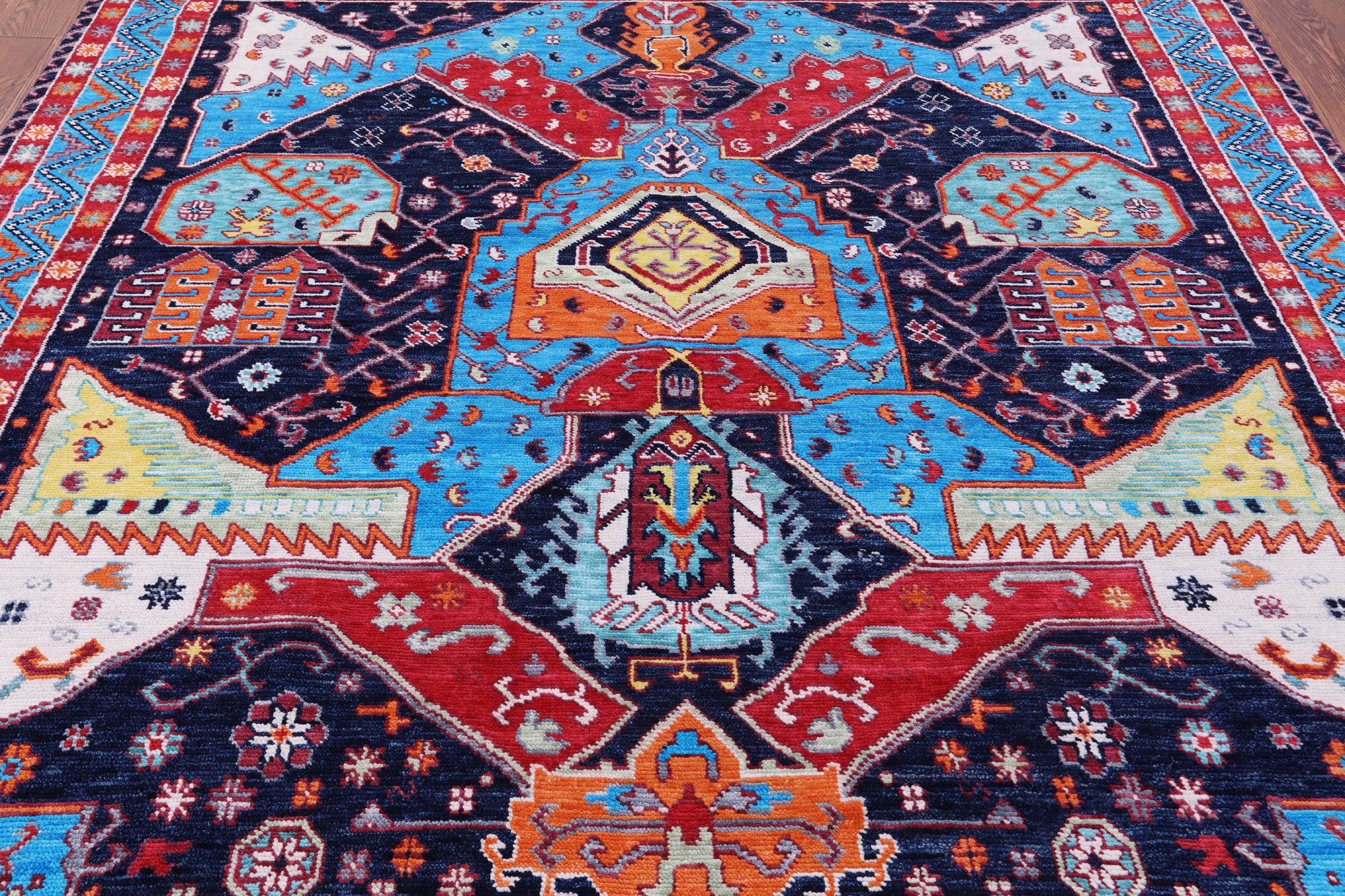 Square Turkish Oushak Hand Knotted Wool Rug - 9' 0" X 9' 3" - Golden Nile