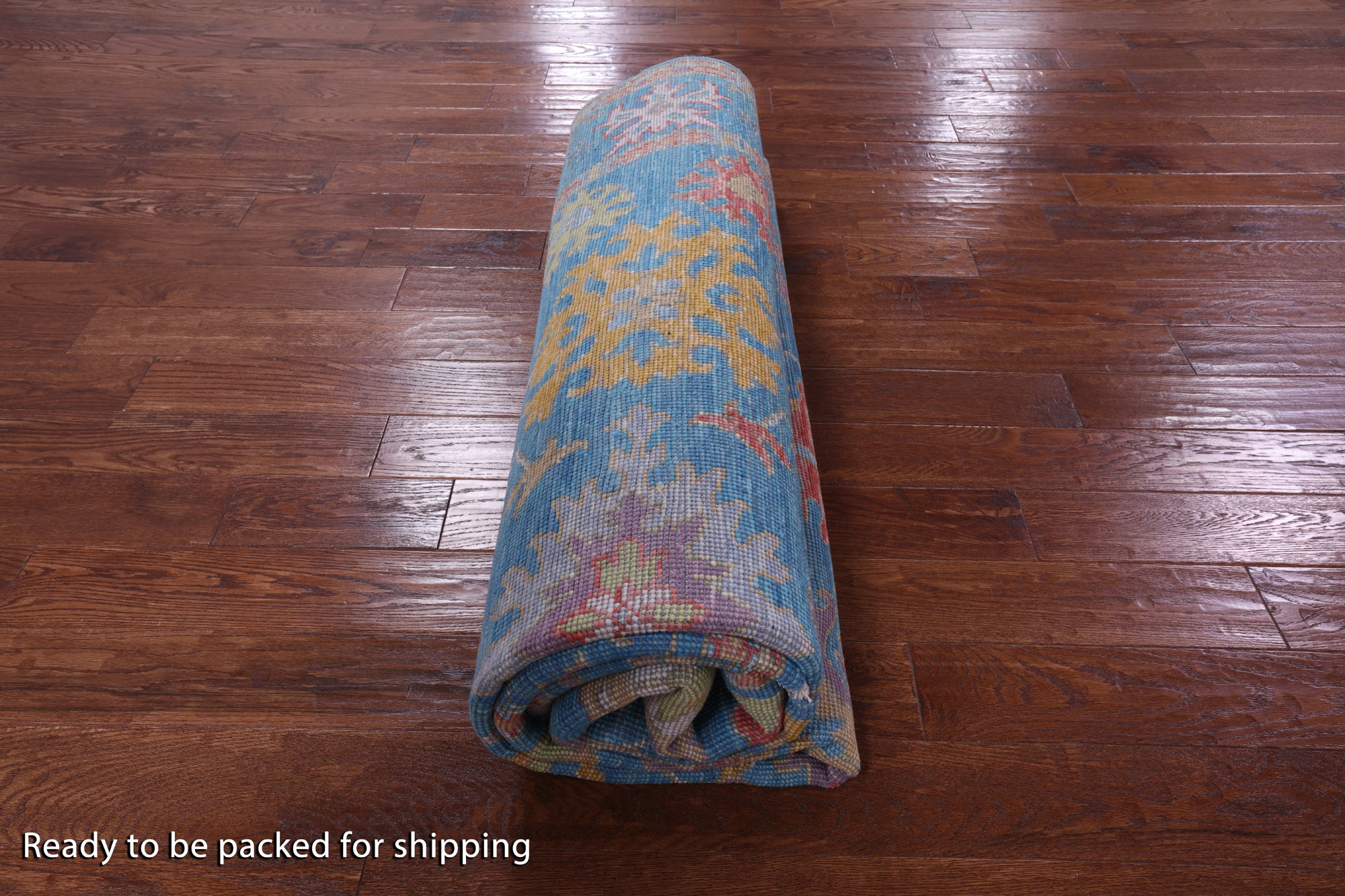 Blue Turkish Oushak Handmade Wool Rug - 7' 11" X 9' 10" - Golden Nile