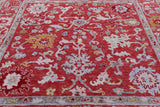 Square Turkish Oushak Hand Knotted Wool Rug - 7' 1" X 7' 5" - Golden Nile