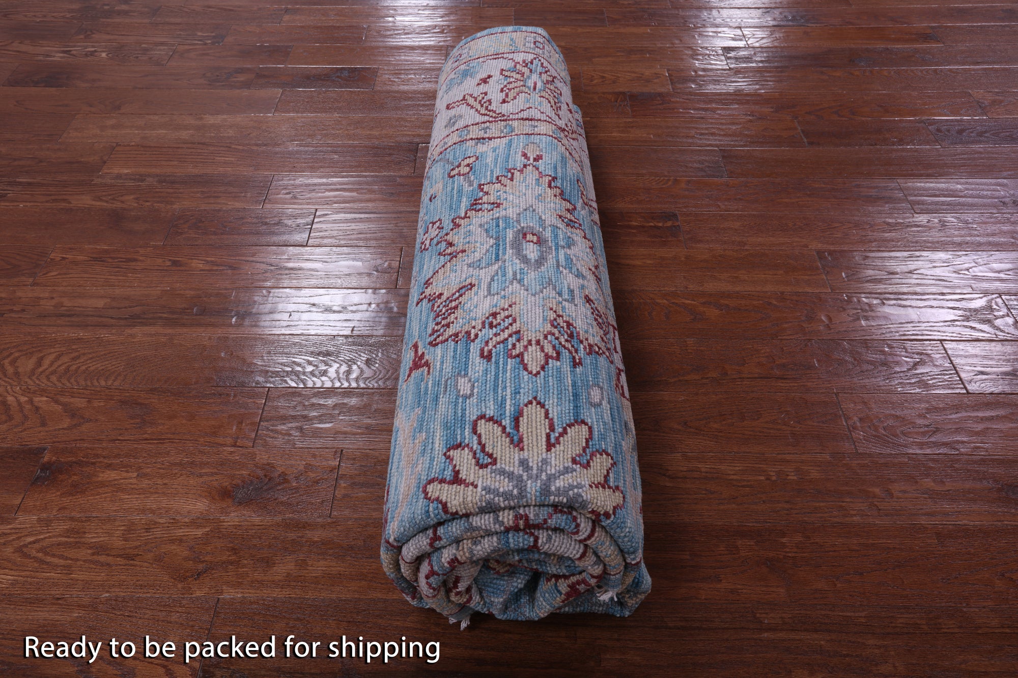 Blue Turkish Oushak Hand Knotted Wool Rug - 8' 3" X 10' 2" - Golden Nile