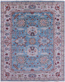 Blue Turkish Oushak Hand Knotted Wool Rug - 8' 3" X 10' 2" - Golden Nile