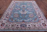 Blue Turkish Oushak Hand Knotted Wool Rug - 8' 3" X 10' 2" - Golden Nile