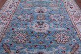 Blue Turkish Oushak Hand Knotted Wool Rug - 8' 3" X 10' 2" - Golden Nile