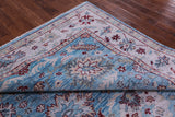 Blue Turkish Oushak Hand Knotted Wool Rug - 8' 3" X 10' 2" - Golden Nile