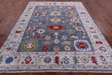 Grey Turkish Oushak Hand Knotted Wool Rug - 8' 1" X 10' 0" - Golden Nile