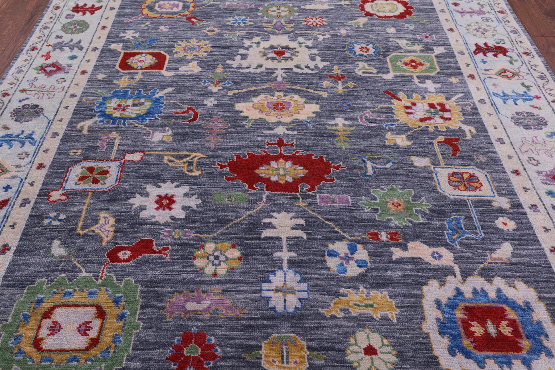 Grey Turkish Oushak Hand Knotted Wool Rug - 8' 1" X 10' 0" - Golden Nile