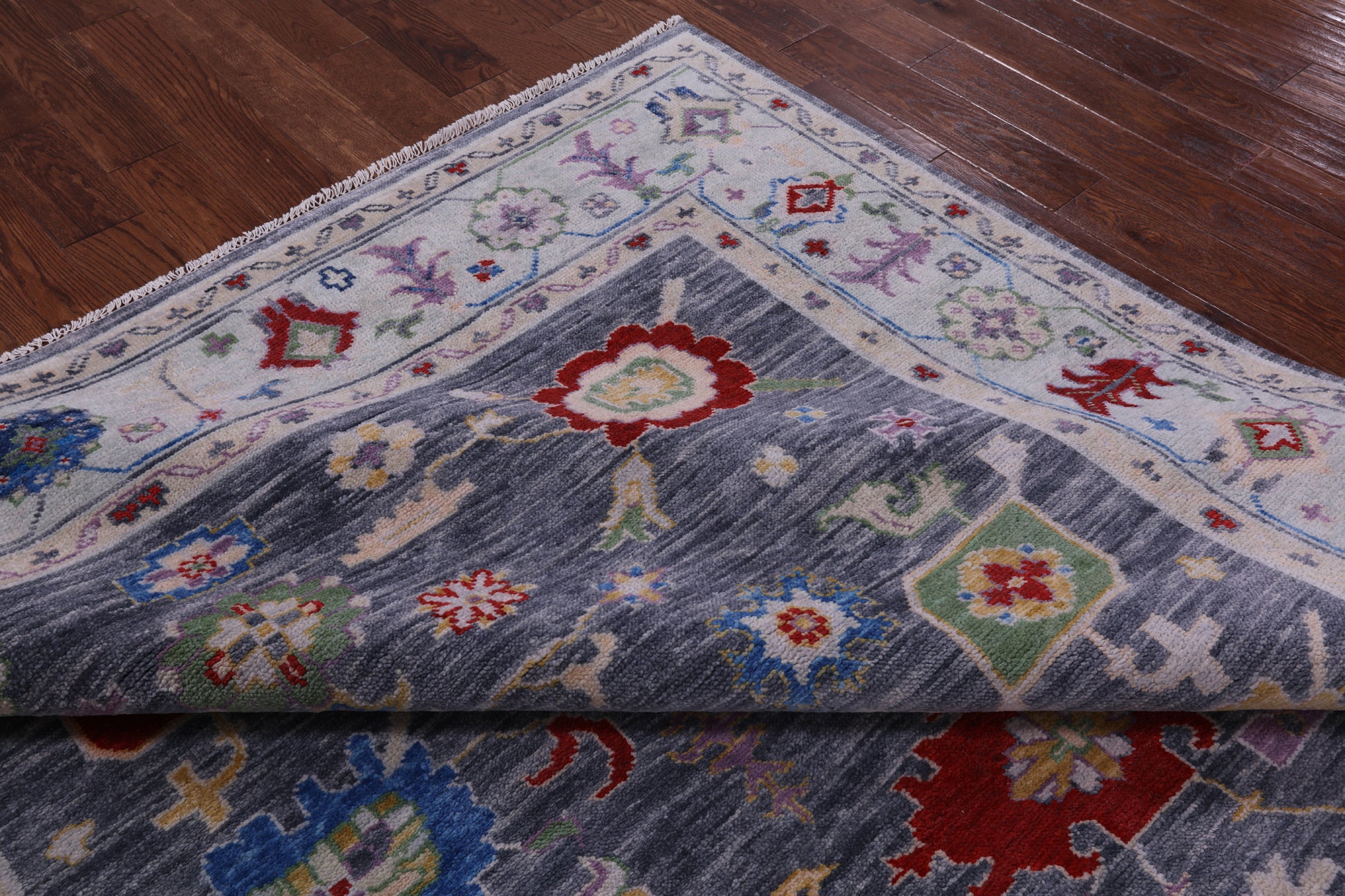 Grey Turkish Oushak Hand Knotted Wool Rug - 8' 1" X 10' 0" - Golden Nile