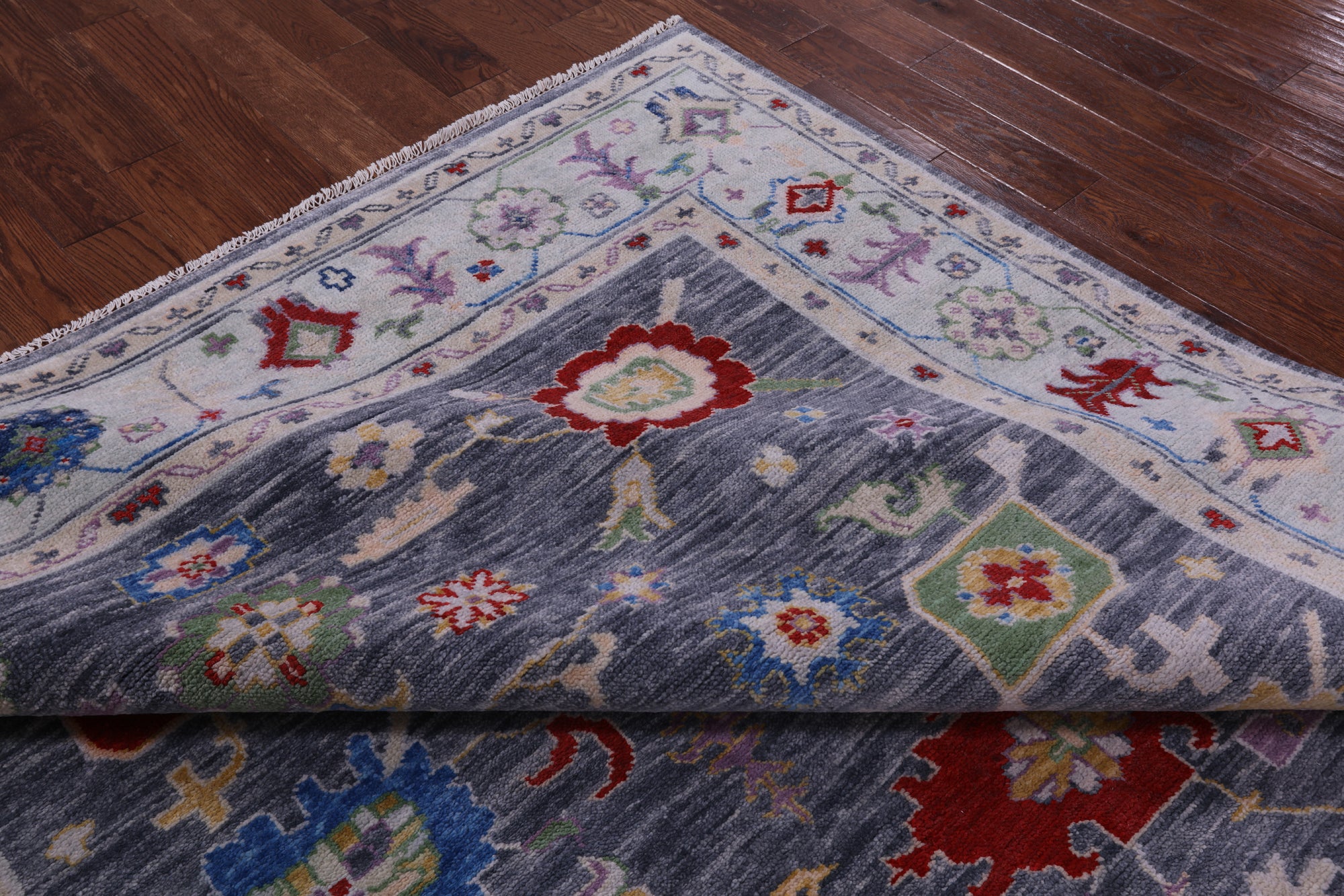 Grey Turkish Oushak Hand Knotted Wool Rug - 8' 1" X 10' 0" - Golden Nile