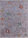Grey Turkish Oushak Hand Knotted Wool Rug - 9' 2" X 12' 2" - Golden Nile