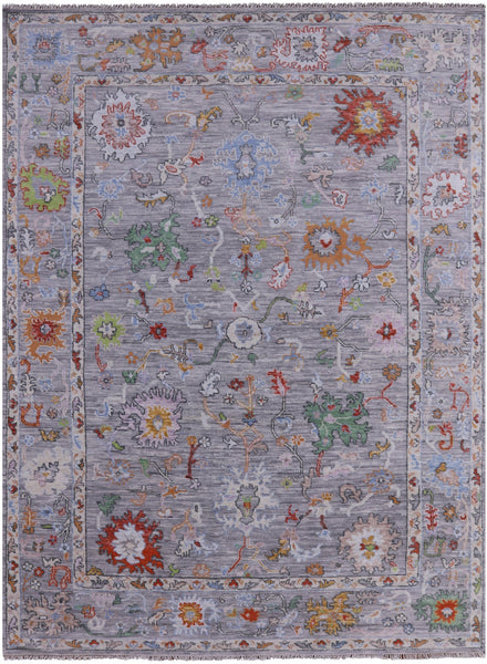 Grey Turkish Oushak Hand Knotted Wool Rug - 9' 2" X 12' 2" - Golden Nile