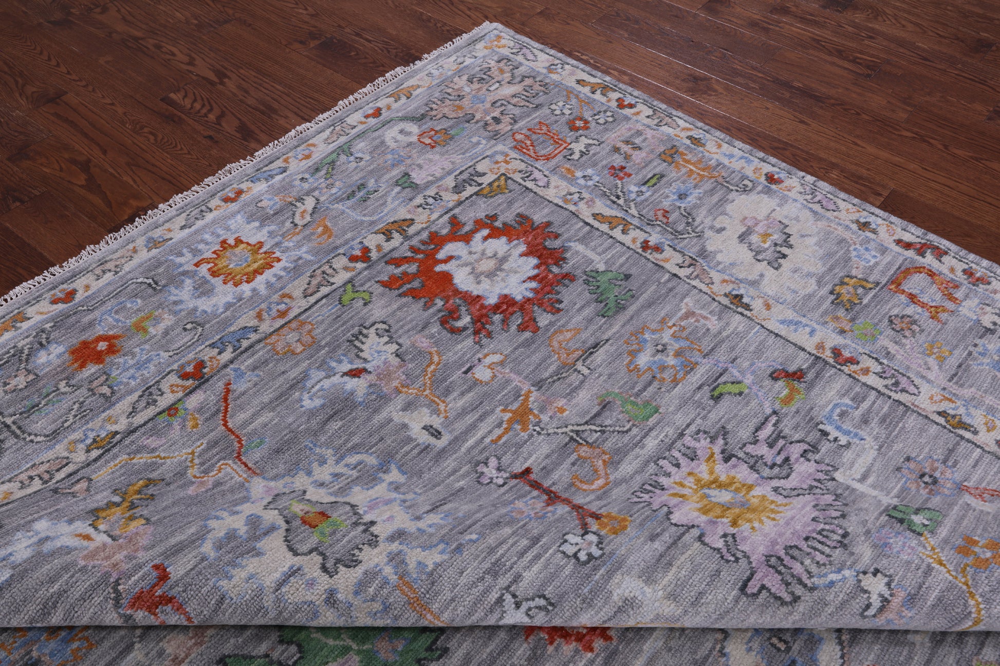 Grey Turkish Oushak Hand Knotted Wool Rug - 9' 2" X 12' 2" - Golden Nile