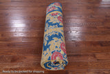 Blue William Morris Hand Knotted Wool Rug - 9' 1" X 12' 1" - Golden Nile
