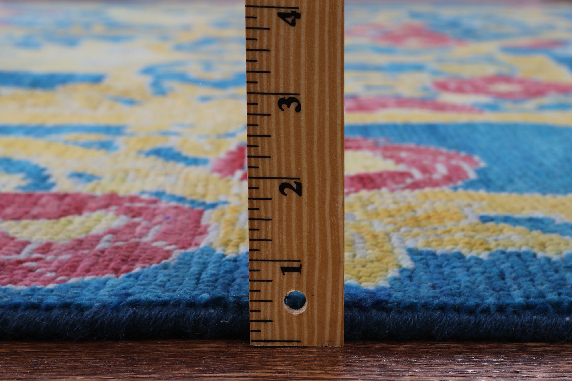Blue William Morris Hand Knotted Wool Rug - 9' 1" X 12' 1" - Golden Nile
