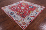 Square Turkish Oushak Hand Knotted Wool Rug - 8' 3" X 8' 4" - Golden Nile