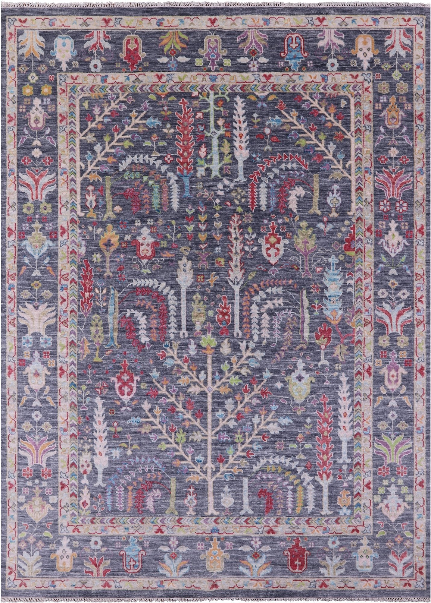 Grey Turkish Oushak Handmade Wool Rug - 9' 1" X 12' 1" - Golden Nile