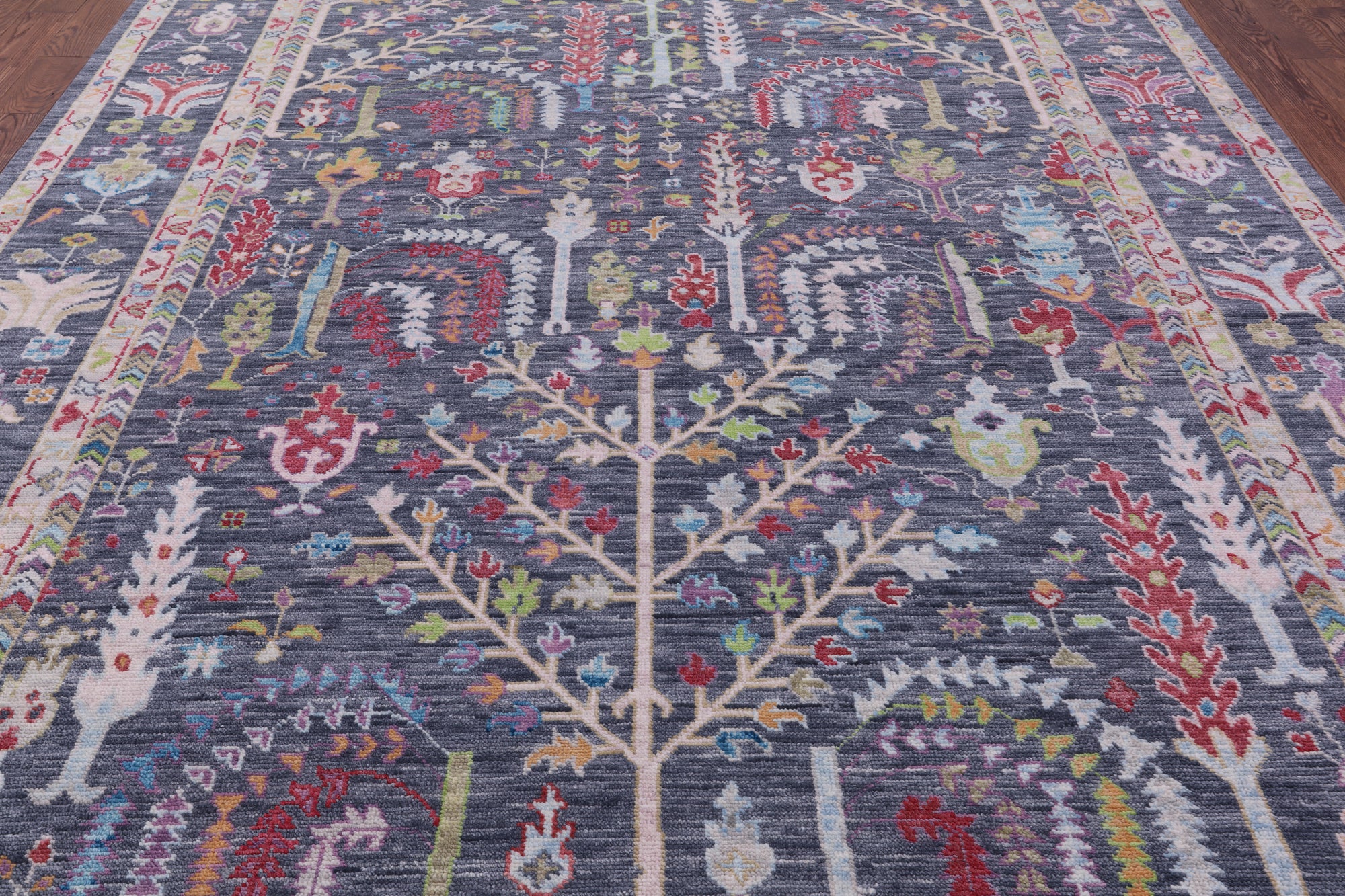 Grey Turkish Oushak Handmade Wool Rug - 9' 1" X 12' 1" - Golden Nile