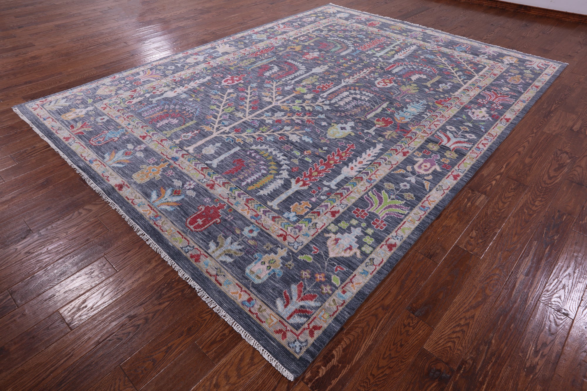 Grey Turkish Oushak Handmade Wool Rug - 9' 1" X 12' 1" - Golden Nile