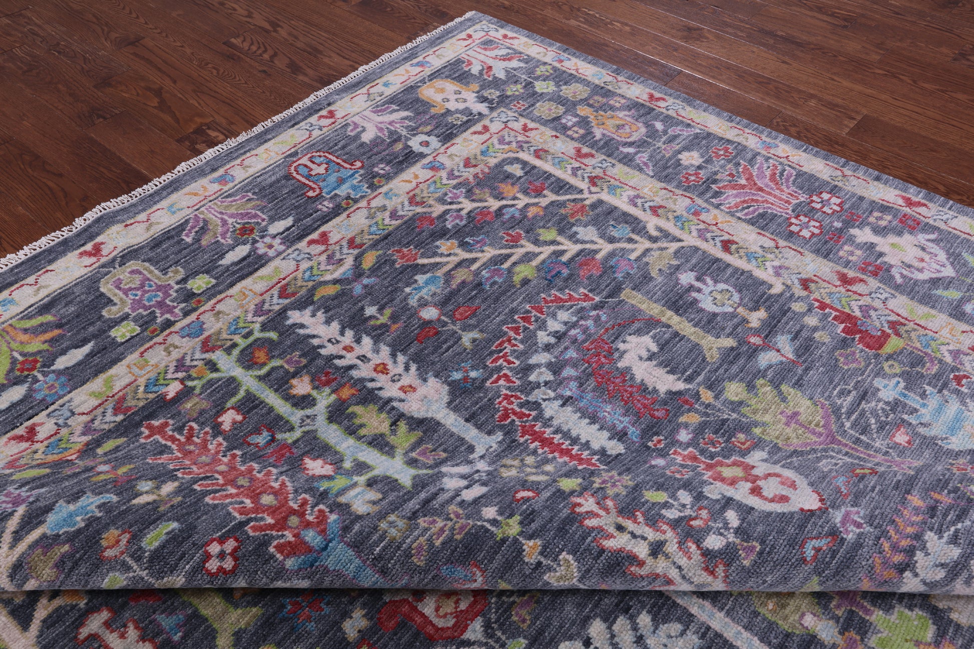 Grey Turkish Oushak Handmade Wool Rug - 9' 1" X 12' 1" - Golden Nile