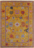 Gold Turkish Oushak Hand Knotted Wool Rug - 10' 3" X 14' 1" - Golden Nile
