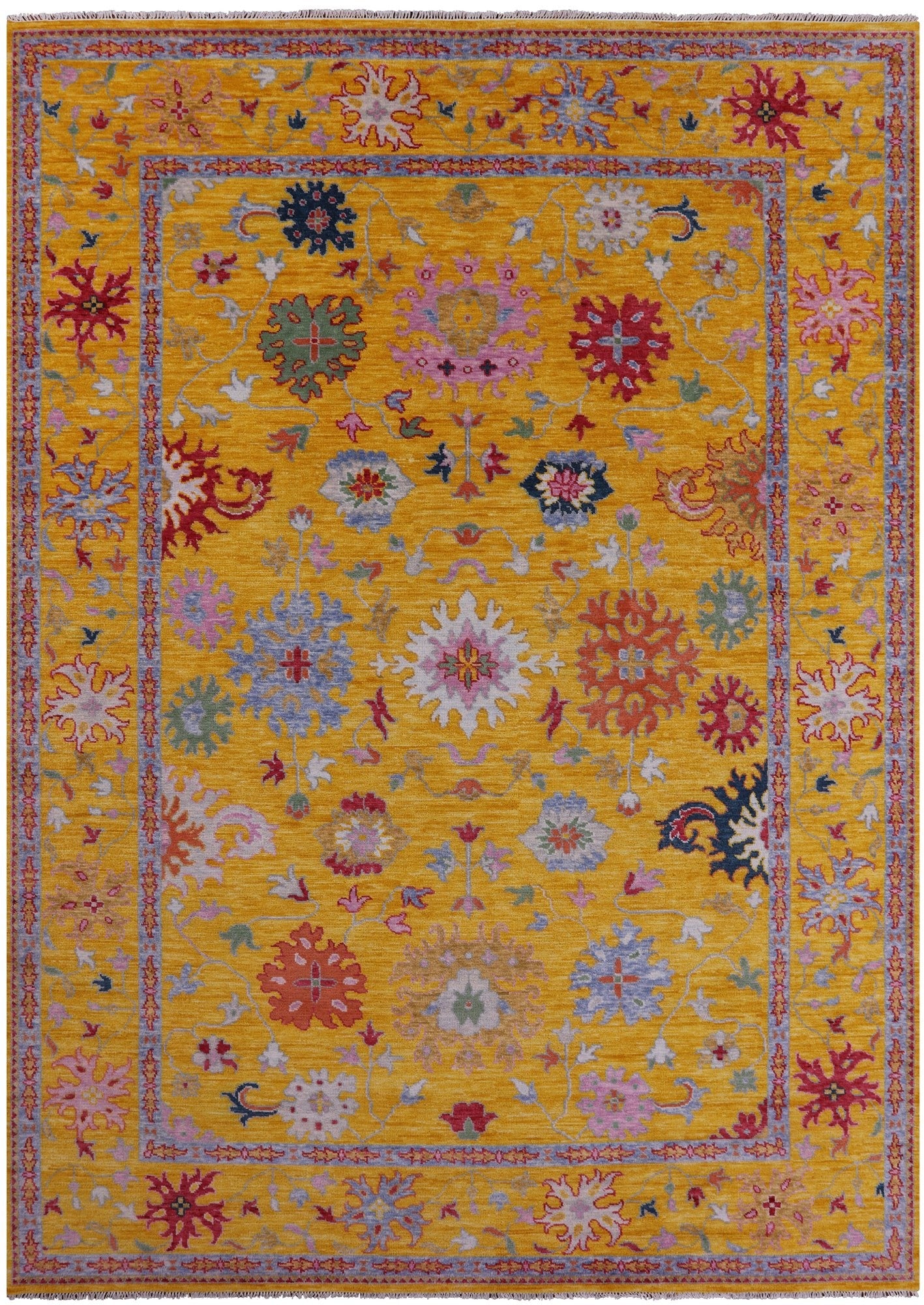 Gold Turkish Oushak Hand Knotted Wool Rug - 10' 3" X 14' 1" - Golden Nile