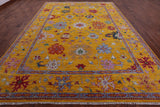 Gold Turkish Oushak Hand Knotted Wool Rug - 10' 3" X 14' 1" - Golden Nile