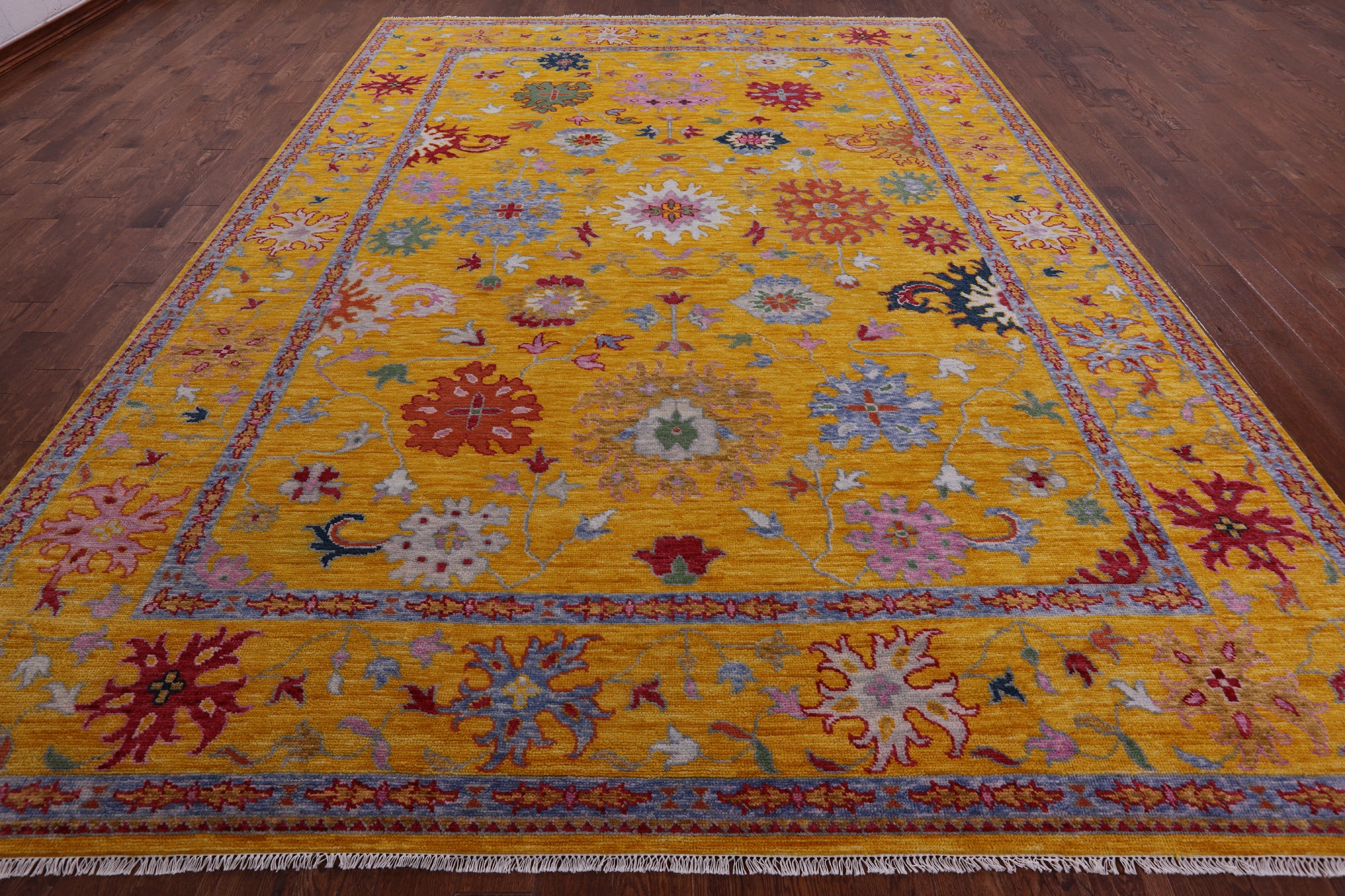 Gold Turkish Oushak Hand Knotted Wool Rug - 10' 3" X 14' 1" - Golden Nile