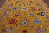 Gold Turkish Oushak Hand Knotted Wool Rug - 10' 3" X 14' 1" - Golden Nile