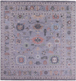 Grey Square Turkish Oushak Hand Knotted Wool Rug - 10' 2" X 10' 4" - Golden Nile