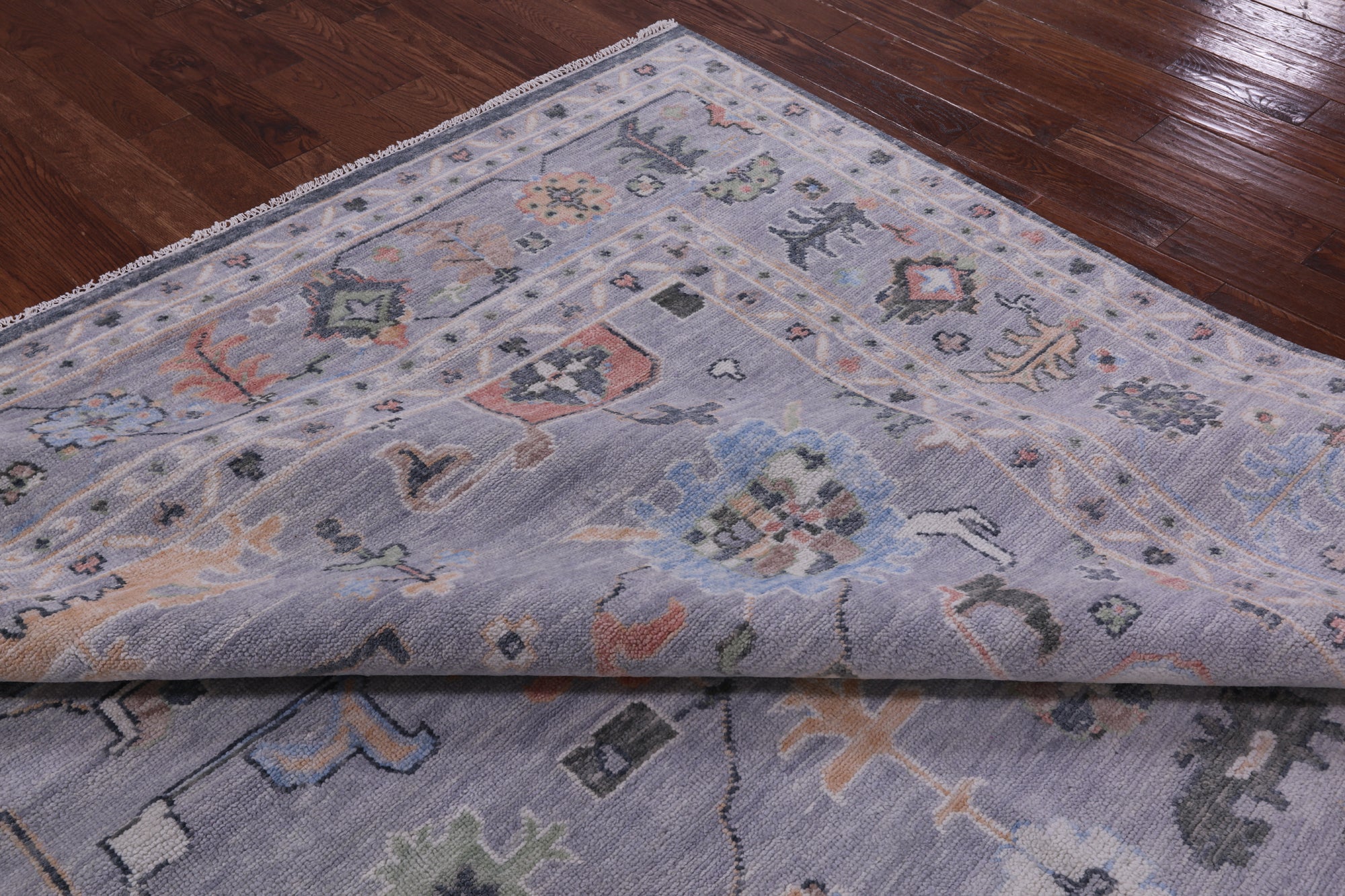 Grey Square Turkish Oushak Hand Knotted Wool Rug - 10' 2" X 10' 4" - Golden Nile