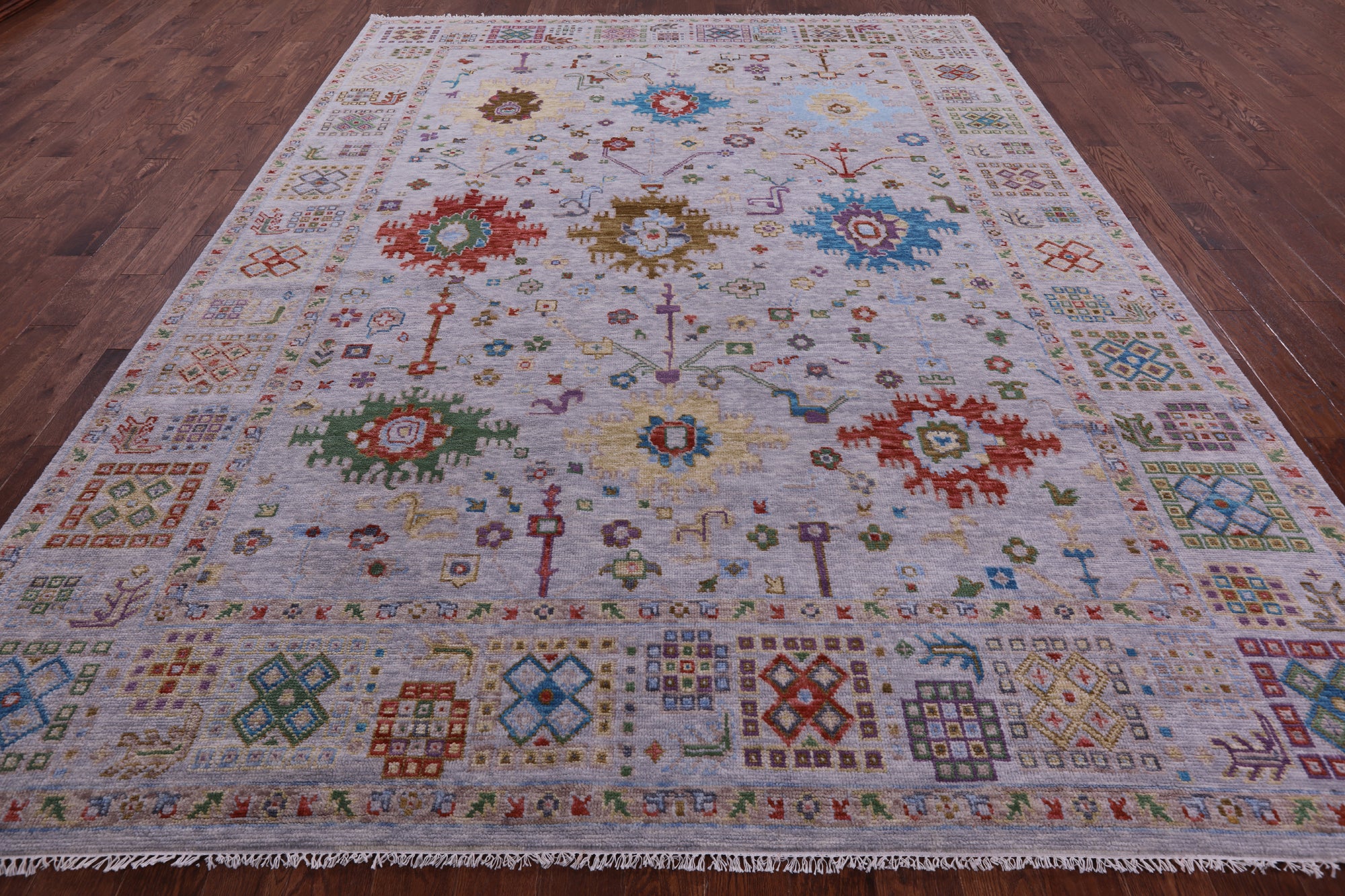 Grey Turkish Oushak Hand Knotted Wool Rug - 9' 3" X 12' 3" - Golden Nile