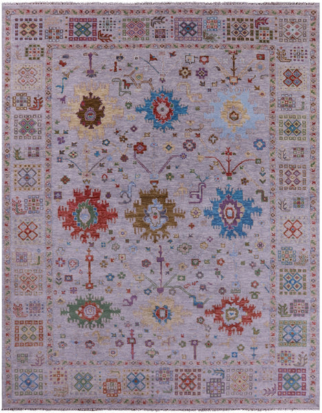 Grey Turkish Oushak Hand Knotted Wool Rug - 9' 3" X 12' 3" - Golden Nile