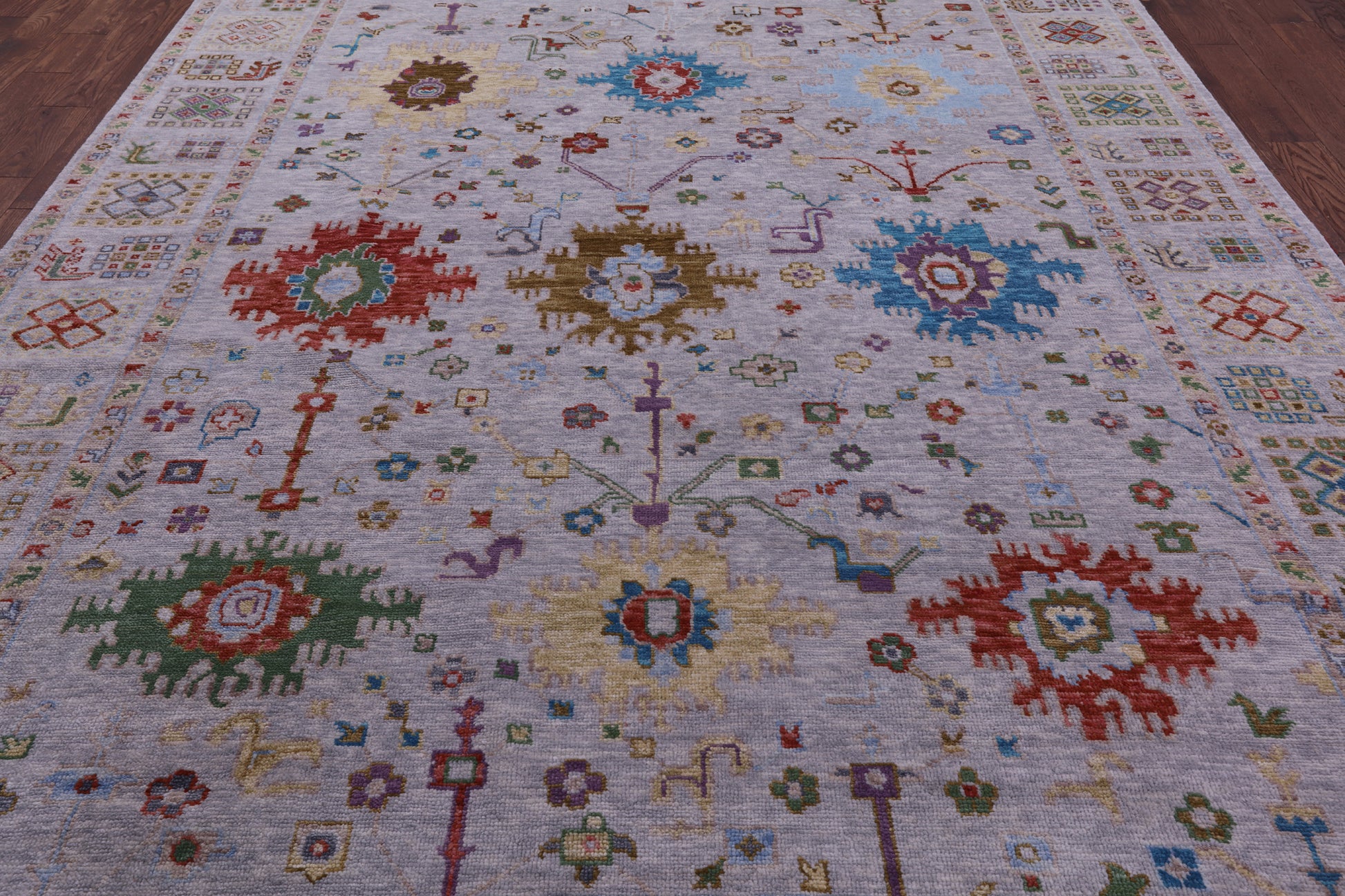 Grey Turkish Oushak Hand Knotted Wool Rug - 9' 3" X 12' 3" - Golden Nile