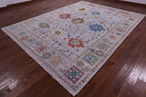 Grey Turkish Oushak Hand Knotted Wool Rug - 9' 3" X 12' 3" - Golden Nile