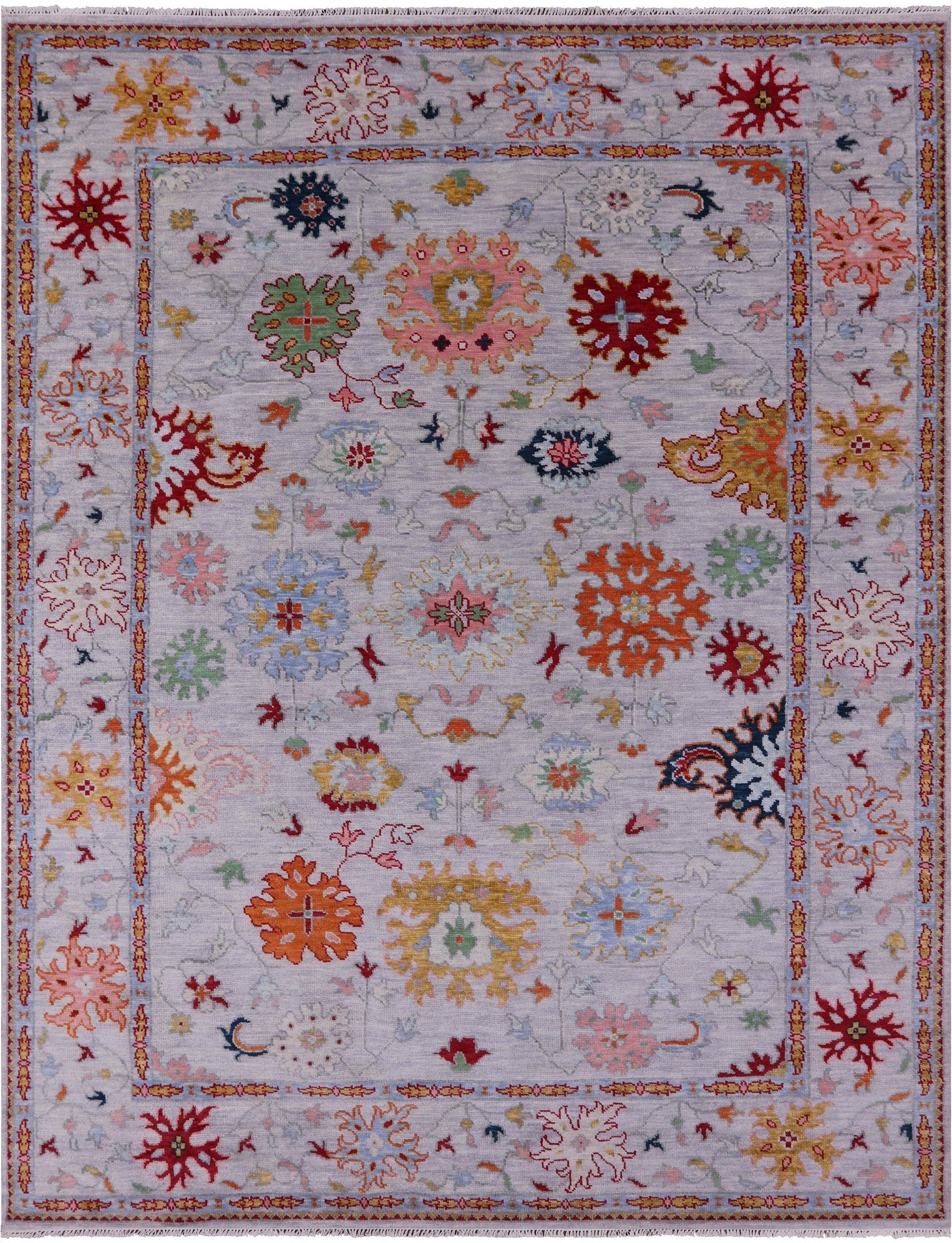 Grey Turkish Oushak Handmade Wool Rug - 9' 1" X 11' 10" - Golden Nile