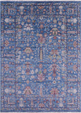 Blue Turkish Oushak Hand Knotted Wool Rug - 8' 11" X 12' 5" - Golden Nile