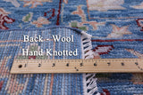 Blue Turkish Oushak Hand Knotted Wool Rug - 8' 11" X 12' 5" - Golden Nile