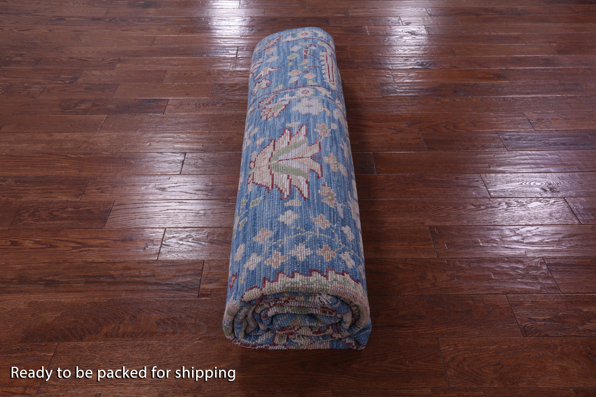 Blue Turkish Oushak Hand Knotted Wool Rug - 8' 11" X 12' 5" - Golden Nile