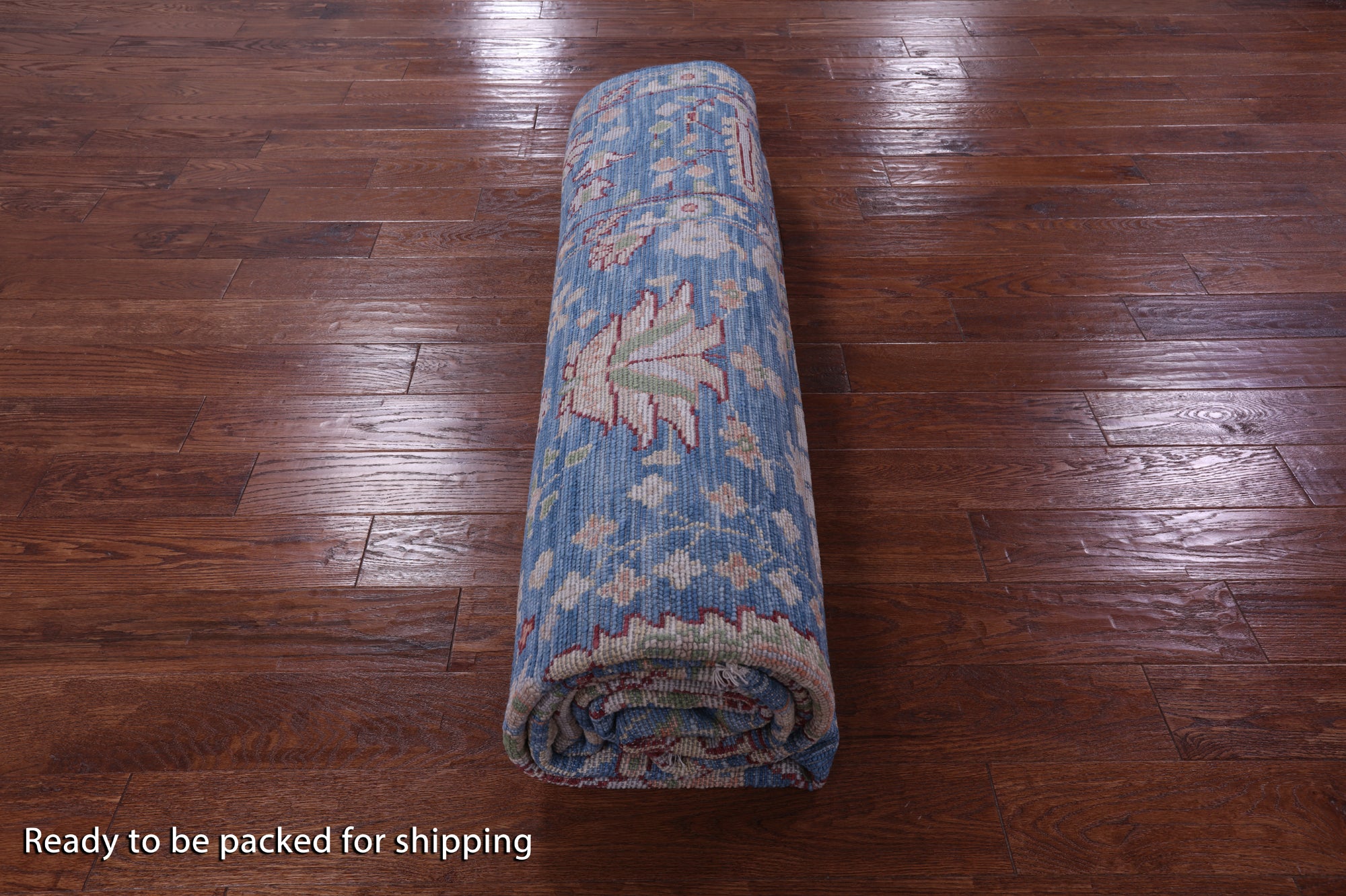 Blue Turkish Oushak Hand Knotted Wool Rug - 8' 11" X 12' 5" - Golden Nile